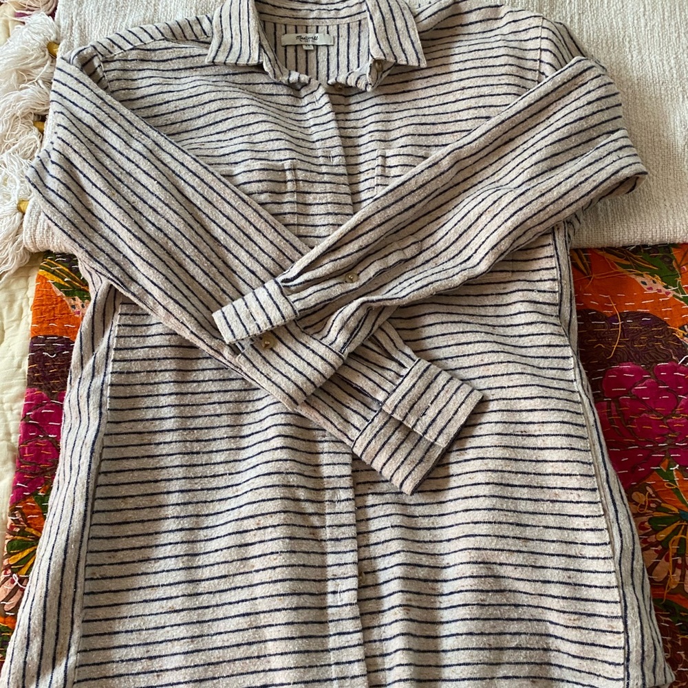 Madewell striped flannel shirt XS